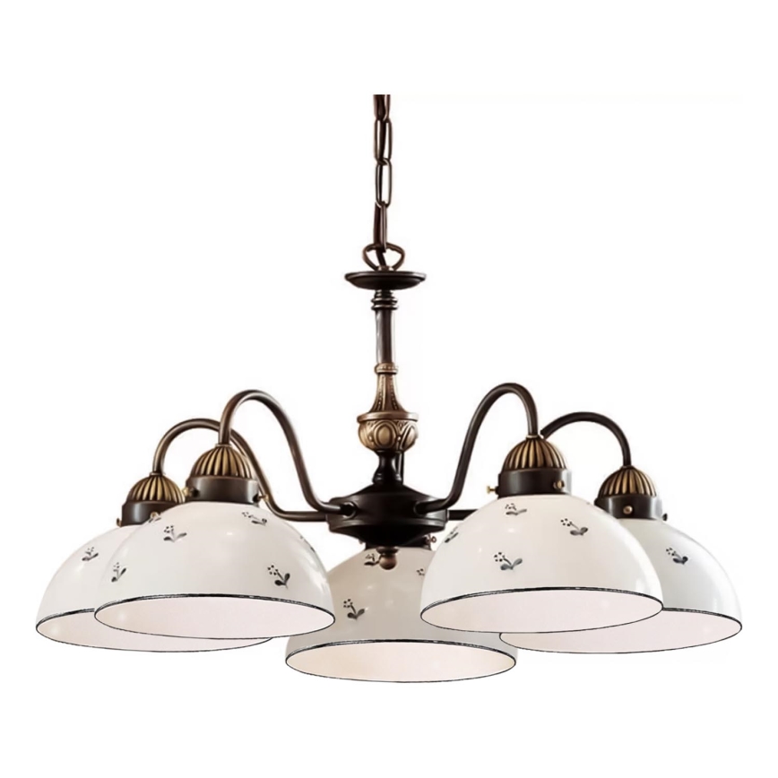 Kolarz 731.85.16 - Kattokruunu ketjussa NONNA 5xE27/75W/230V sininen