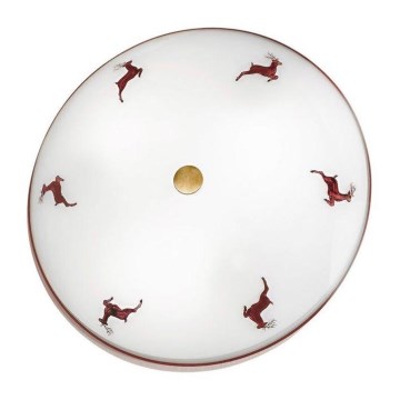 Kolarz 731.U12.4.103 - Kattovalaisin NONNA 2xE14/60W/230V, halkaisija 32 cm, punainen/messinki