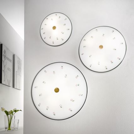 Kolarz 731.U12.4.70 - Kattovalaisin NONNA 2xE14/60W/230V halkaisija 32 cm vihreä/messinki