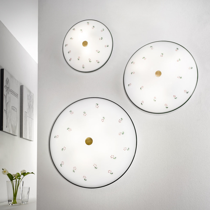 Kolarz 731.U12.4.70 - Kattovalaisin NONNA 2xE14/60W/230V halkaisija 32 cm vihreä/messinki