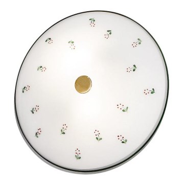 Kolarz 731.U12.4.70- Kattovalo NONNA 2xE14/60W/230V halkaisija 32 cm vihreä/messinki