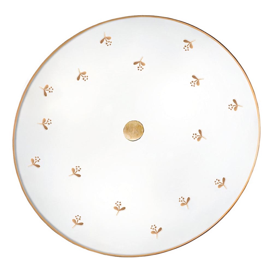 Kolarz 731.U13.4.160 - Seinävalaisin NONNA 3xE27/60W/230V, halkaisija 42 cm, kukkakuvio, ruusukulta