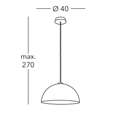 Kolarz A1339.31.Wm.VinAg/40 - Kattokruunu johdossa CULT 1xE27/100W/230V halkaisija 40 cm hopea