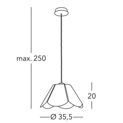 Kolarz A1346.31.W - Kattokruunu narulla BLOOM 1xE27/100W/230V