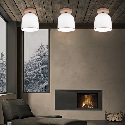 Kolarz A1352.11.Au - Kiinteä kattokruunu NONNA 1xE27/60W/230V tammi/valkoinen/kulta
