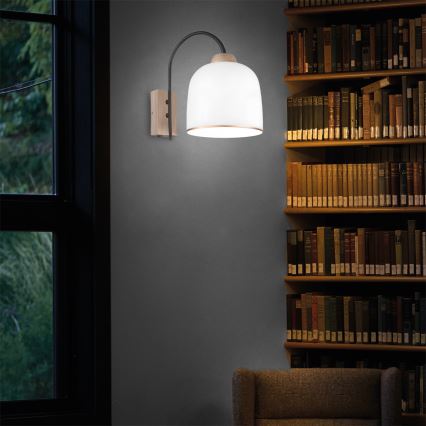 Kolarz A1352.61.Au - Seinävalaisin NONNA 1xE27/60W/230V tammi/valkoinen/kulta