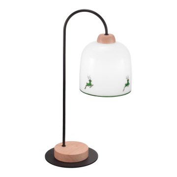 Kolarz A1352.71.G.100 - Pöytävalaisin NONNA 1xE27/60W/230V Peura tammi/valkoinen/vihreä