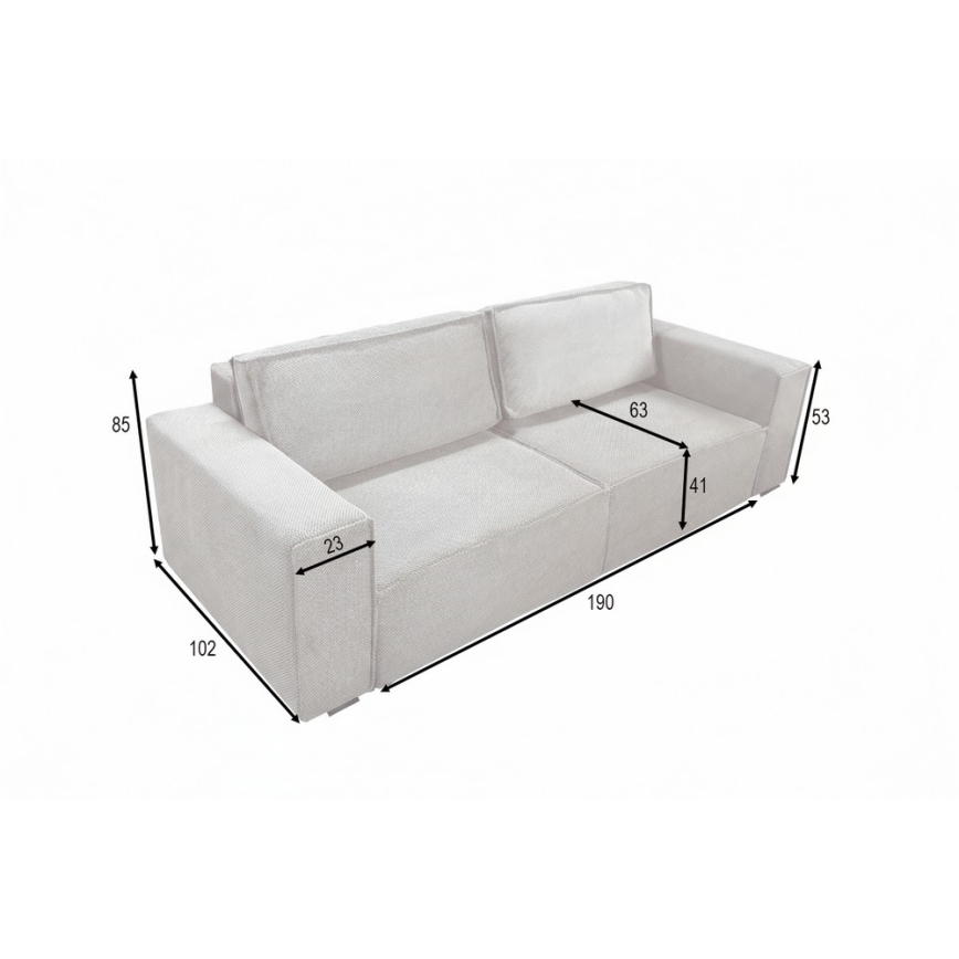 Kolmipaikkainen vuodesohva säilytystilalla RONDA beige