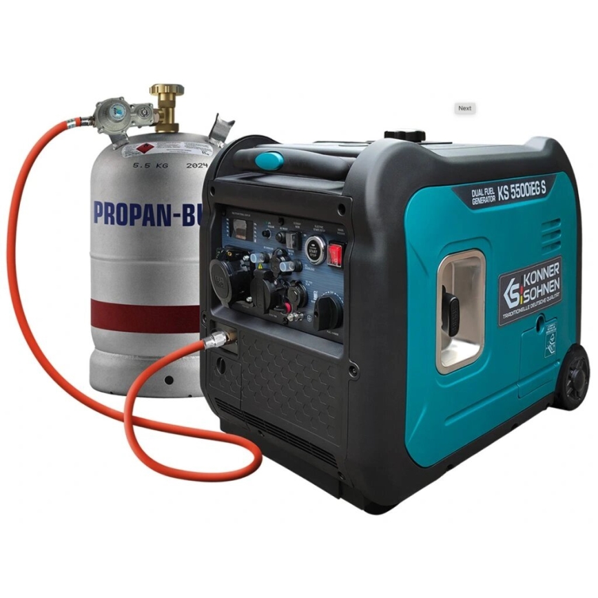 Könner & Söhnen 13046 - Kaasu- ja bensiinikäyttöinen invertterigeneraattori KS 5500iEG S 5500W