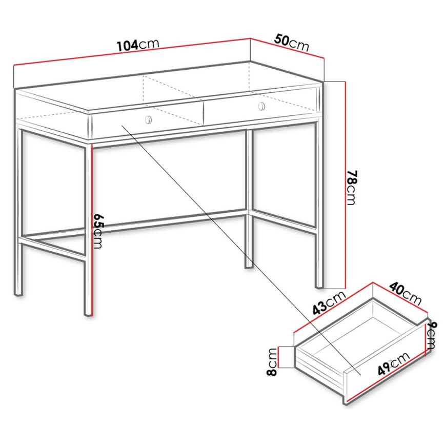 Konsolipöytä MONO 78x104 cm beige/musta