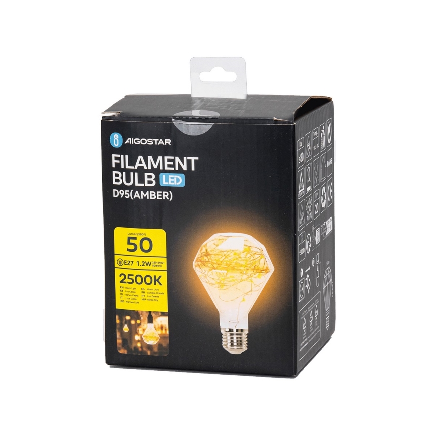 Koristeellinen LED-lamppu D95 E27/1,2W/230V 2500K - Aigostar