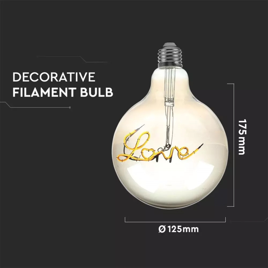 Koristeellinen LED-lamppu FILAMENT G125 E27/5W/230V 2200K
