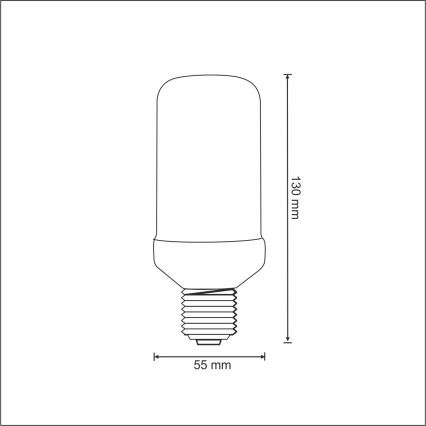 Koristeellinen LED-lamppu FLAME T60 E27/3W/230V 1400K