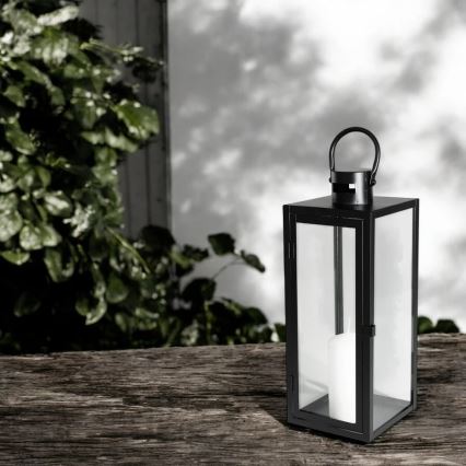 Koristeellinen lyhty 38 cm, musta