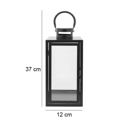Koristeellinen lyhty 38 cm, musta