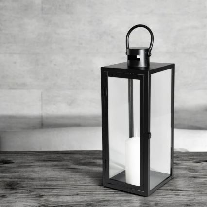 Koristeellinen lyhty 49 cm, musta