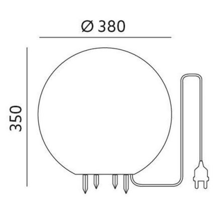 Koristeellinen ulkovalo GARDEN BALL 1xE27 / 40W / 230V IP65 d. 38 cm