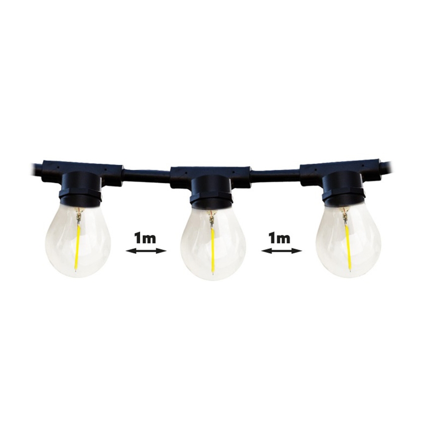 Koristeketju ulkokäyttöön MIMOSA 20xE27/1,3W/230V IP44 20m