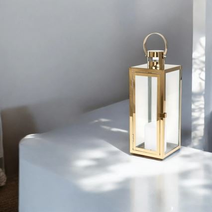 Koristelyhty 38 cm, kultainen