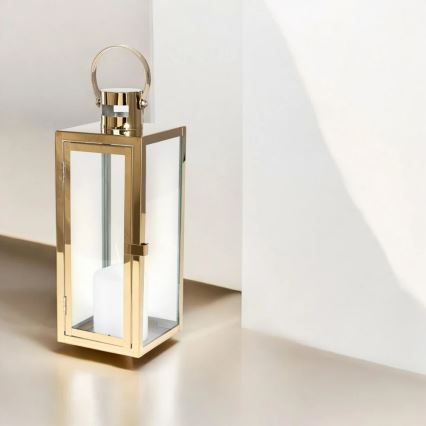 Koristelyhty 38 cm, kultainen