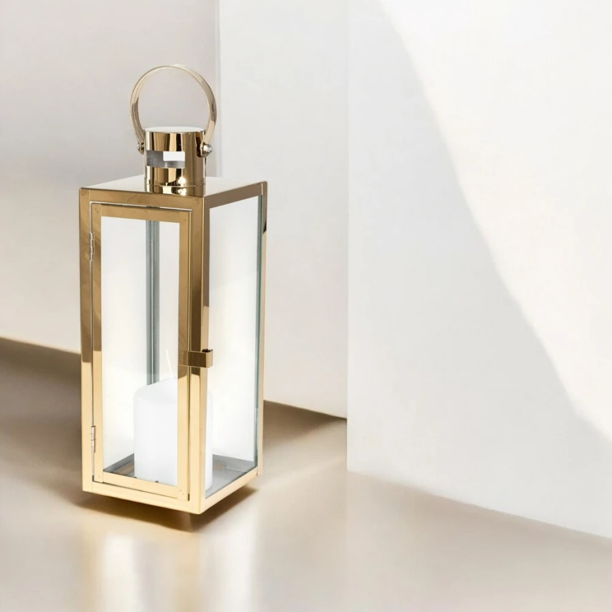 Koristelyhty 38 cm, kultainen