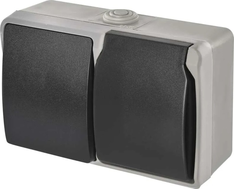 Kotikytkin vuorotellen nro. 6 pistokkeella 250V/16A IP44 harmaa