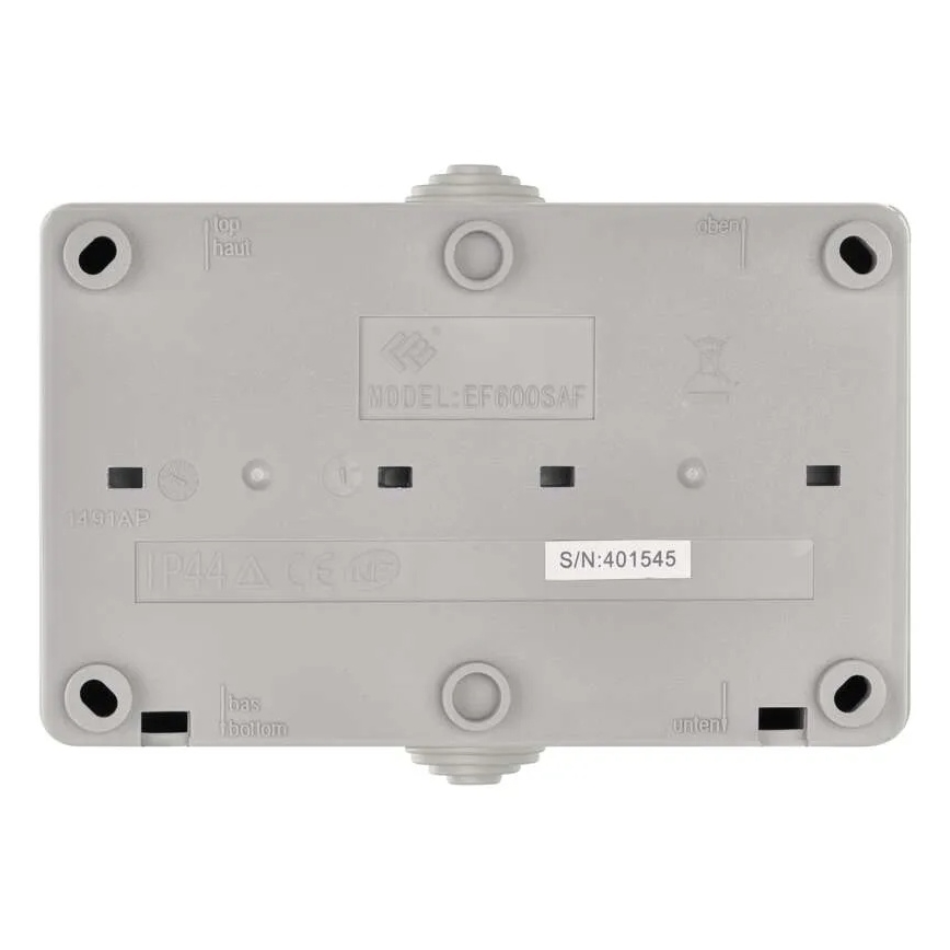 Kotikytkin vuorotellen nro. 6 pistokkeella 250V/16A IP44 harmaa