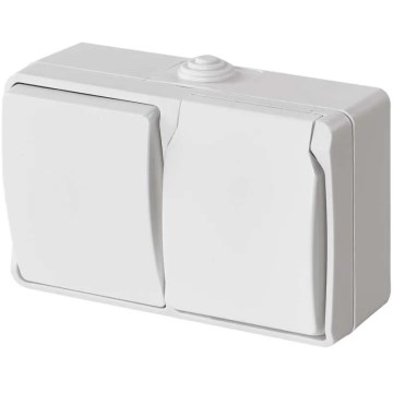 Kotikytkin vuorotellen nro. 6 pistokkeella 250V/16A IP44 valkoinen