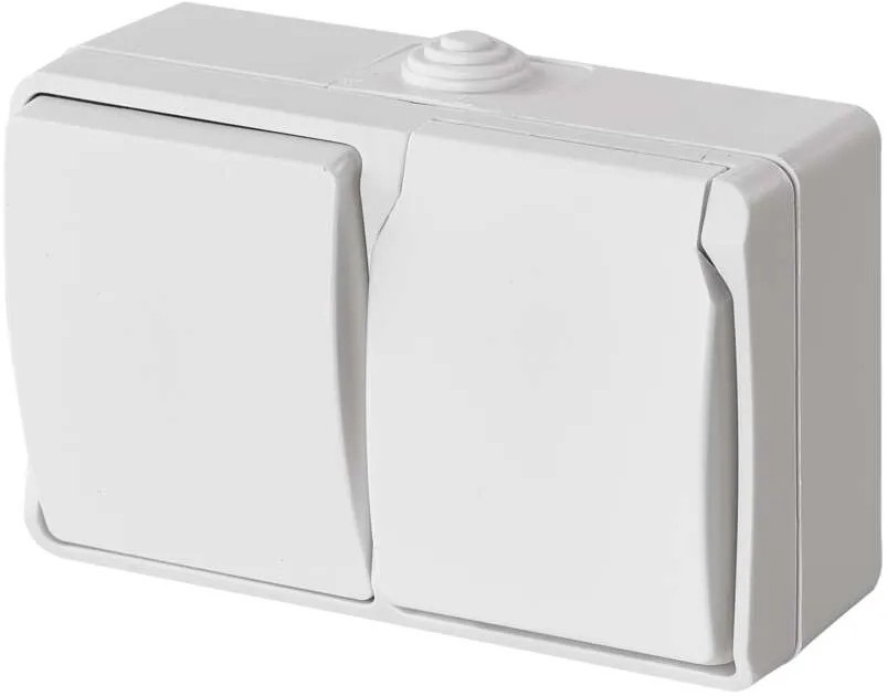 Kotikytkin vuorotellen nro. 6 pistokkeella 250V/16A IP44 valkoinen