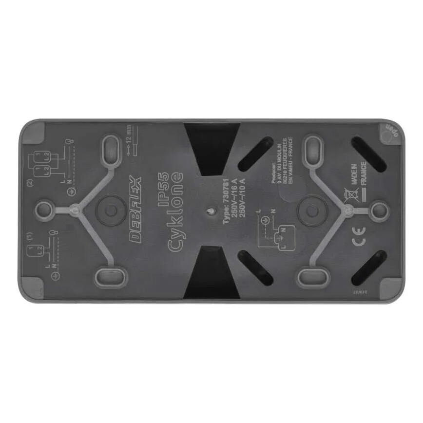 Kotikytkin vuorotellen pistokkeella 250V/16A IP55