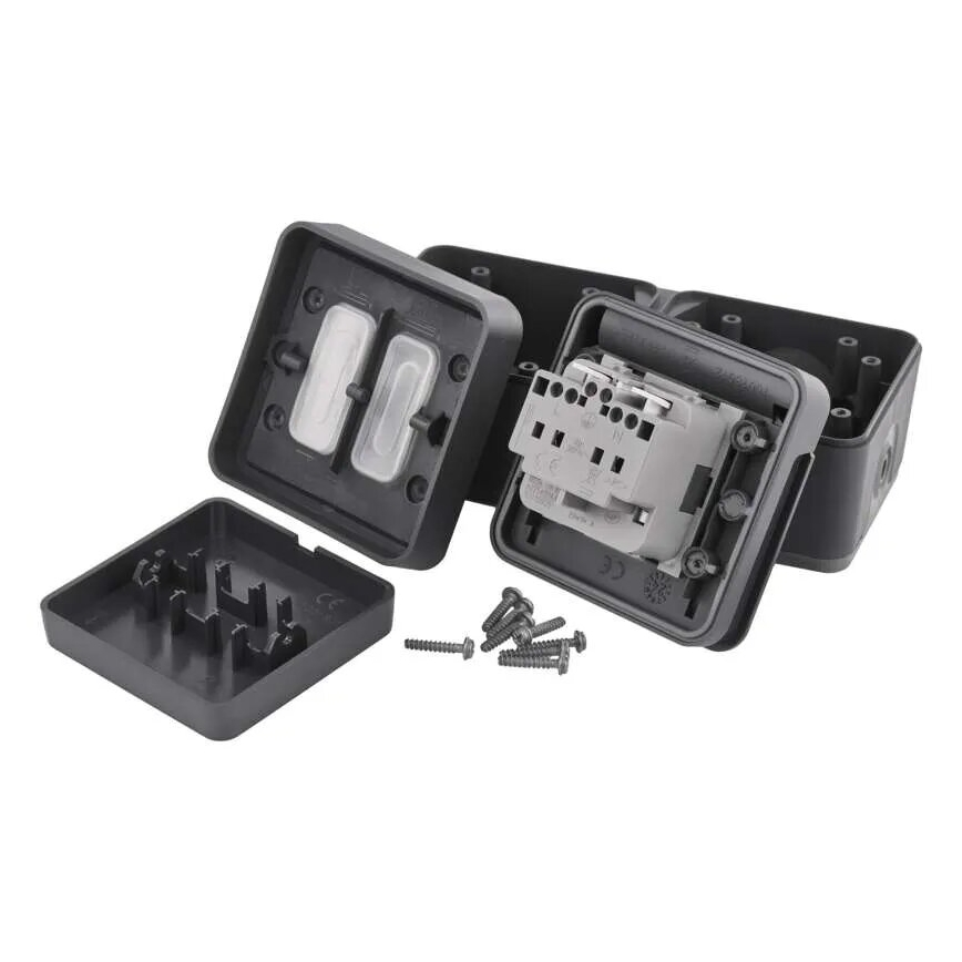 Kotikytkin vuorotellen pistokkeella 250V/16A IP55