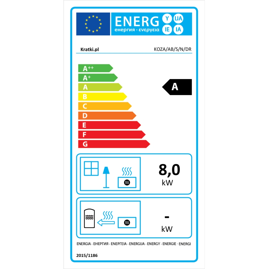 Kratki - Teräksinen takkauuni 8 kW 150 mm