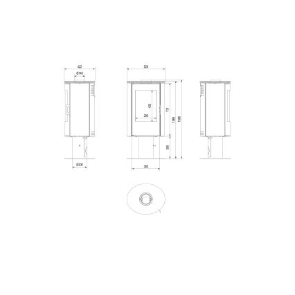 Kratki - Terästakka 8kW 150mm