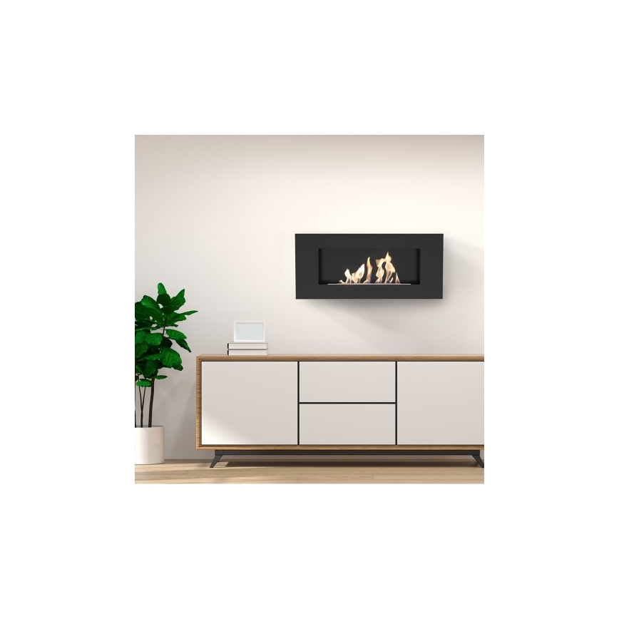 Kratki - Seinälle asennettava BIO-takka 40x90 cm 1,5 kW musta