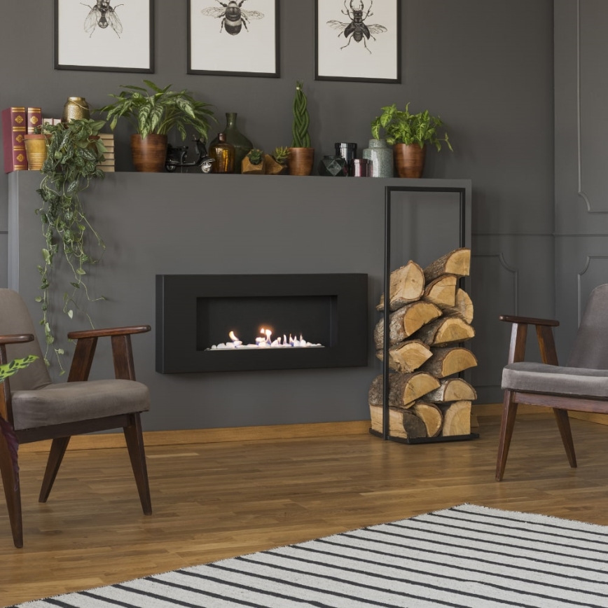 Kratki - Seinälle asennettava BIO-takka 40x90 cm 1,5 kW musta