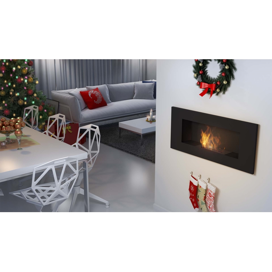 Kratki - Sisäänrakennettava BIO-takka 40x90 cm 2 kW musta