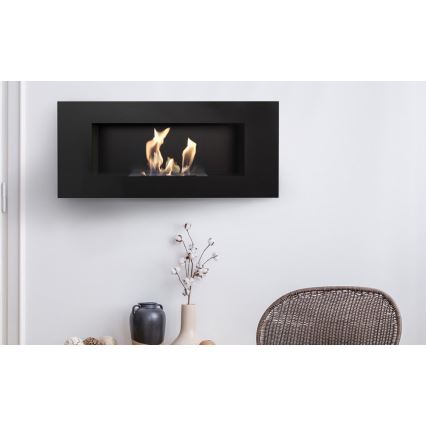 Kratki - Sisäänrakennettu BIO takka 40x90 cm 2kW musta