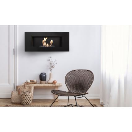 Kratki - Sisäänrakennettu BIO takka 40x90 cm 2kW musta