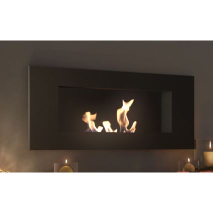 Kratki - Sisäänrakennettu BIO takka 40x90 cm 2kW musta