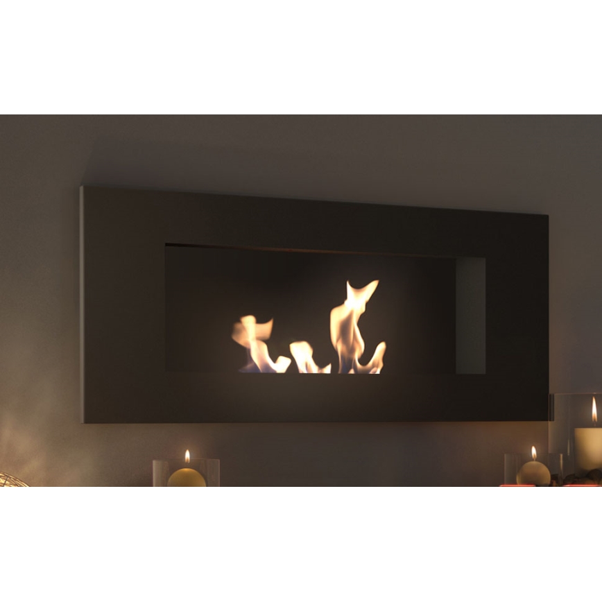 Kratki - Sisäänrakennettu BIO takka 40x90 cm 2kW musta