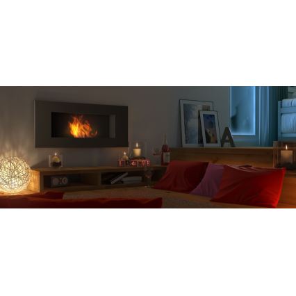 Kratki - Sisäänrakennettu BIO takka 40x90 cm 2kW musta