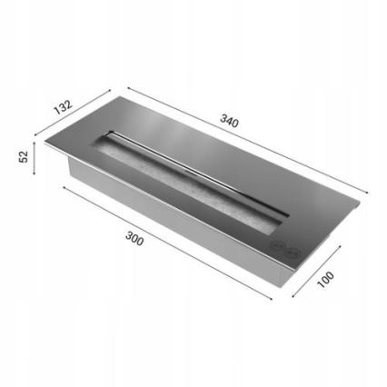 Kratki - Sisäänrakennettu BIO takka 40x90 cm 2kW musta
