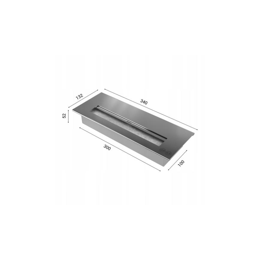 Kratki - Sisäänrakennettu BIO takka 40x90 cm 2kW musta