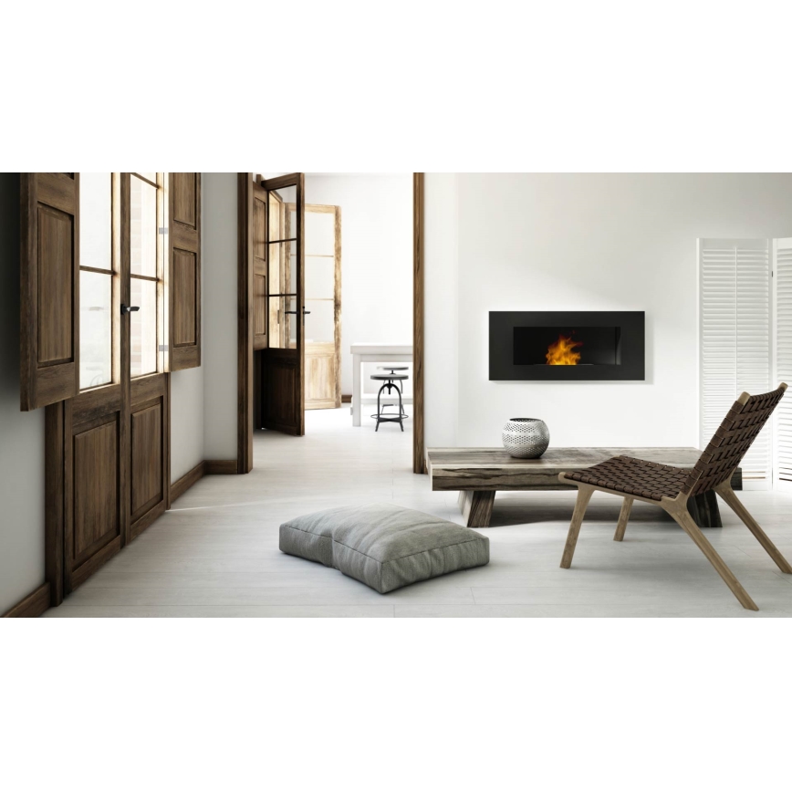Kratki - Sisäänrakennettu BIO takka 40x120 cm 3x1,1kW musta