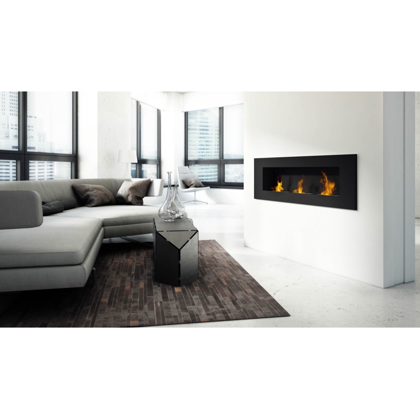 Kratki - Sisäänrakennettu BIO takka 40x120 cm 3x1,1kW musta