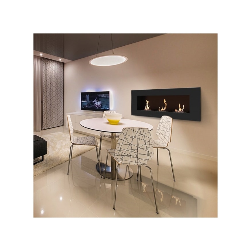 Kratki - Sisäänrakennettu BIO takka 40x120 cm 3x1,1kW musta
