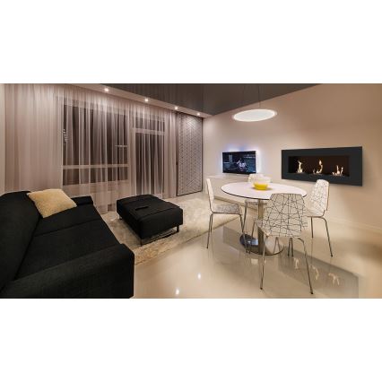 Kratki - Sisäänrakennettu BIO takka 40x120 cm 3x1,1kW musta