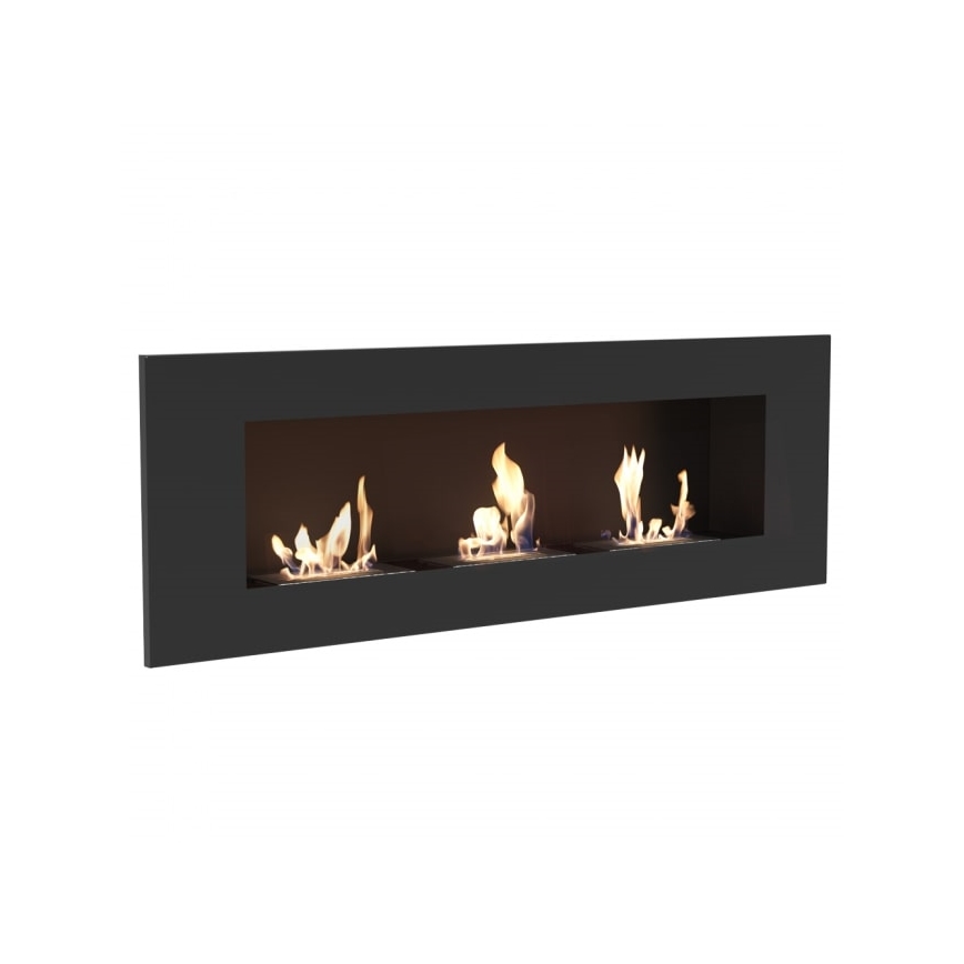 Kratki - Sisäänrakennettu BIO takka 40x120 cm 3x1,1kW musta