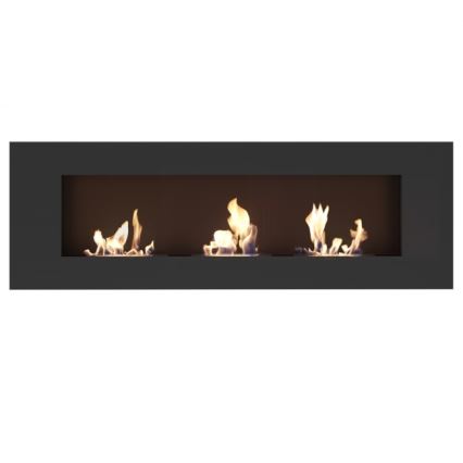 Kratki - Sisäänrakennettu BIO takka 40x120 cm 3x1,1kW musta