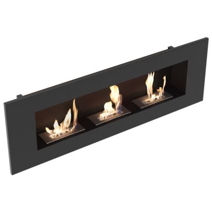 Kratki - Sisäänrakennettu BIO takka 40x120 cm 3x1,1kW musta